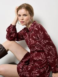 Apricot Minikleid Druckkleid mit halber Knopfleiste günstig online kaufen