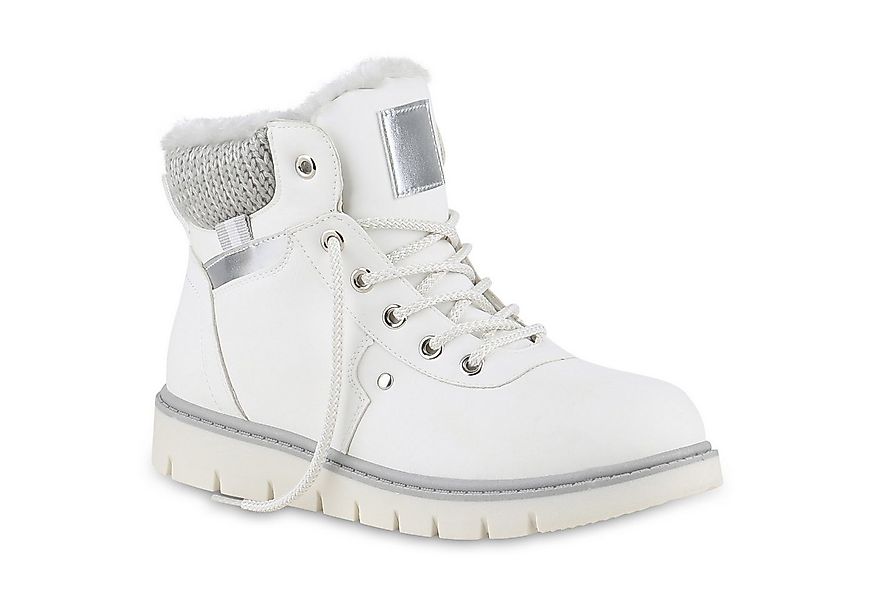 VAN HILL Damen Warm Gefüttert Worker Boots Stiefelette Strick Winter Schuhe günstig online kaufen