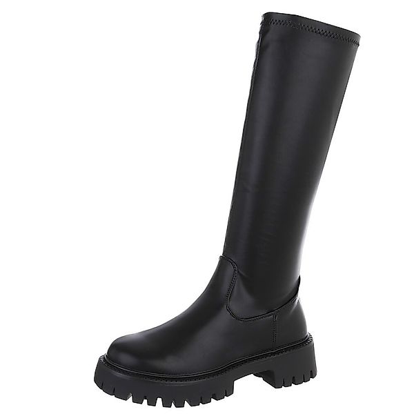 Ital-Design Kniehohe Damenstiefel mit bequemer Sohle günstig online kaufen
