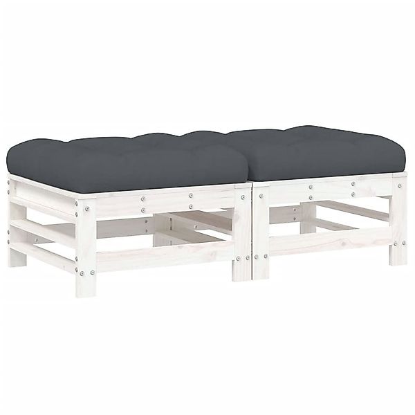 vidaXL Sofaelement Gartenhocker mit Kissen 2 günstig online kaufen