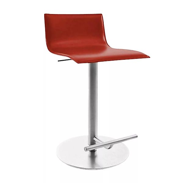 la palma - Thin S24 Barhocker Sitzfläche Leder 54-79cm - rot/Sitzfläche Led günstig online kaufen