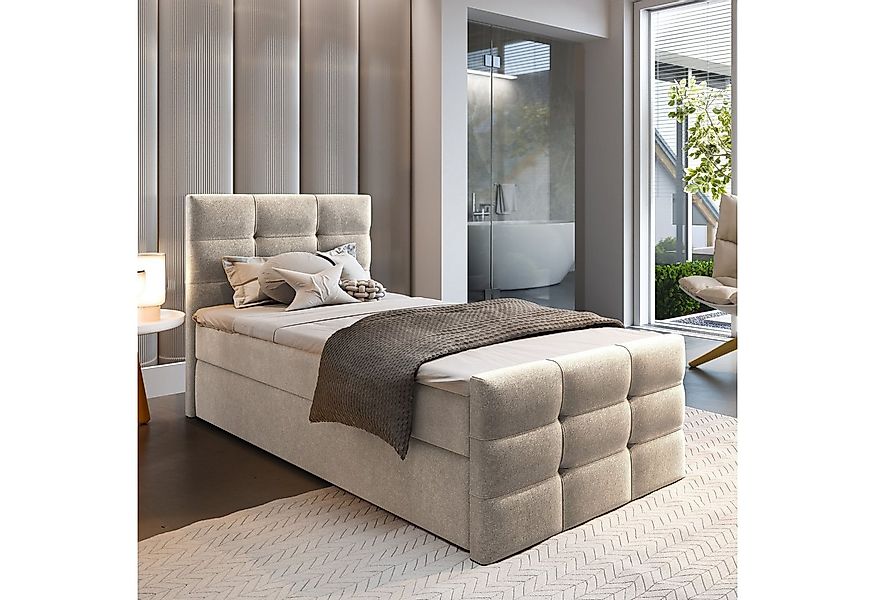 Masseno Boxbett AMON 90x200 cm mit Bonell Matratze und Topper günstig online kaufen