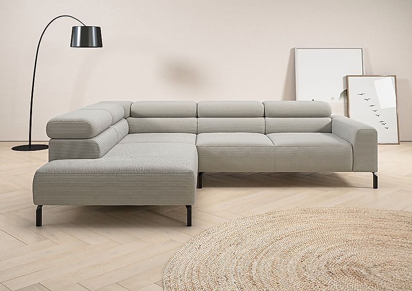 Places of Style Ecksofa "Antonelli, L-Form, inkl. Kopfteilverstellung, Brei günstig online kaufen