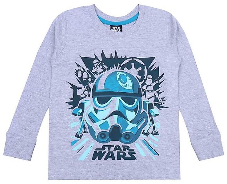 Sarcia.eu Langarmbluse Graue Bluse langen Ärmeln mit Aufdruck des Stormtroo günstig online kaufen