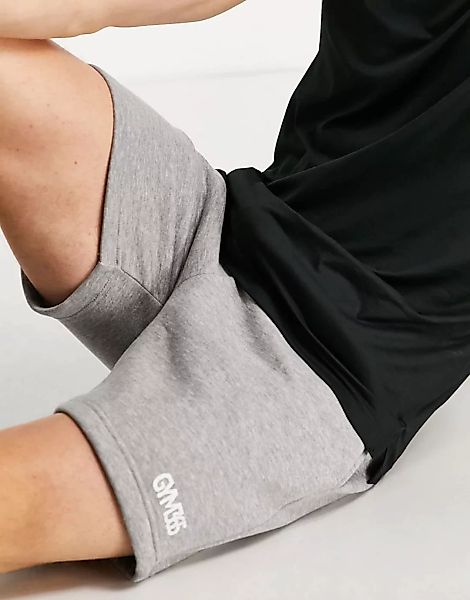 Gym 365 – Jersey-Shorts in Grau mit Logo günstig online kaufen