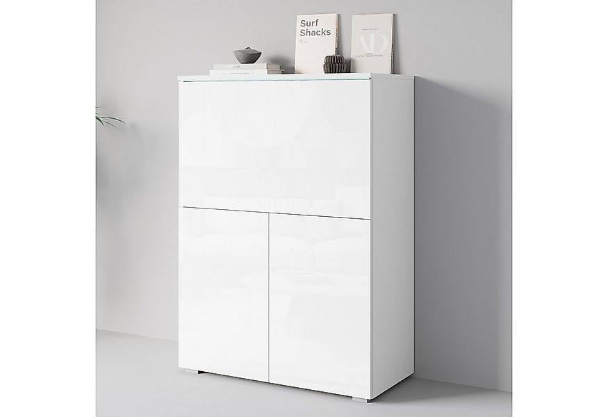 Home affaire PC-Schrank Vera, Sekretär, Home-Office-Schreibtisch mit LED-Be günstig online kaufen