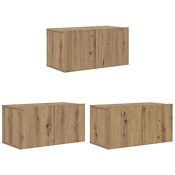 vidaXL TV-Schrank 3 Stk Braun 60 x 30 x 30 cm Holzwerkstoff 875169 günstig online kaufen