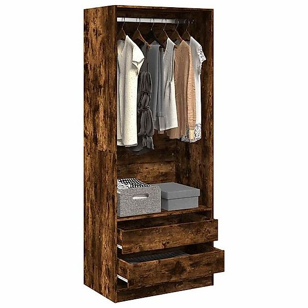 vidaXL Mehrzweckschrank Kleiderschrank Räuchereiche 80x50x200 cm Holzwerkst günstig online kaufen