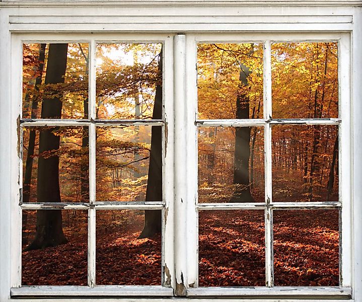 queence Wandsticker "Wald", Wandsticker, Wandbild, selbstklebend, 3D, Fenst günstig online kaufen