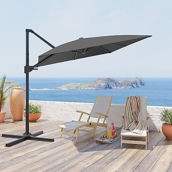 GUNJI Sonnenschirm Balkonschirm ∅270/300cm mit Sonnenschutz günstig online kaufen