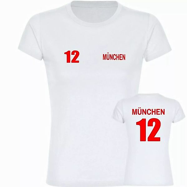 multifanshop T-Shirt Damen München rot - Trikot Nummer 12 - Frauen günstig online kaufen