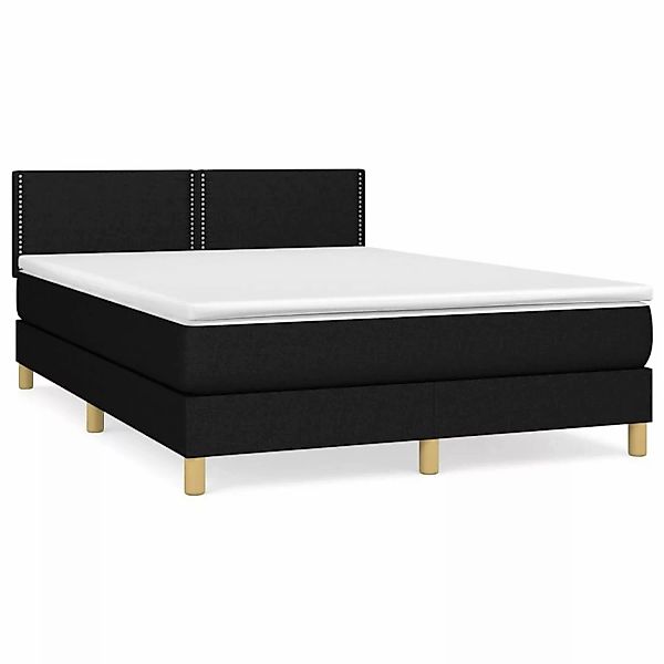 vidaXL Boxspringbett mit Matratze Schwarz 140x200 cm Stoff1373029 günstig online kaufen