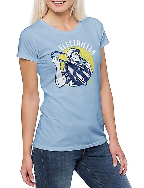 Urban Backwoods Print-Shirt Electrician I Damen T-Shirt Elektriker Meister günstig online kaufen