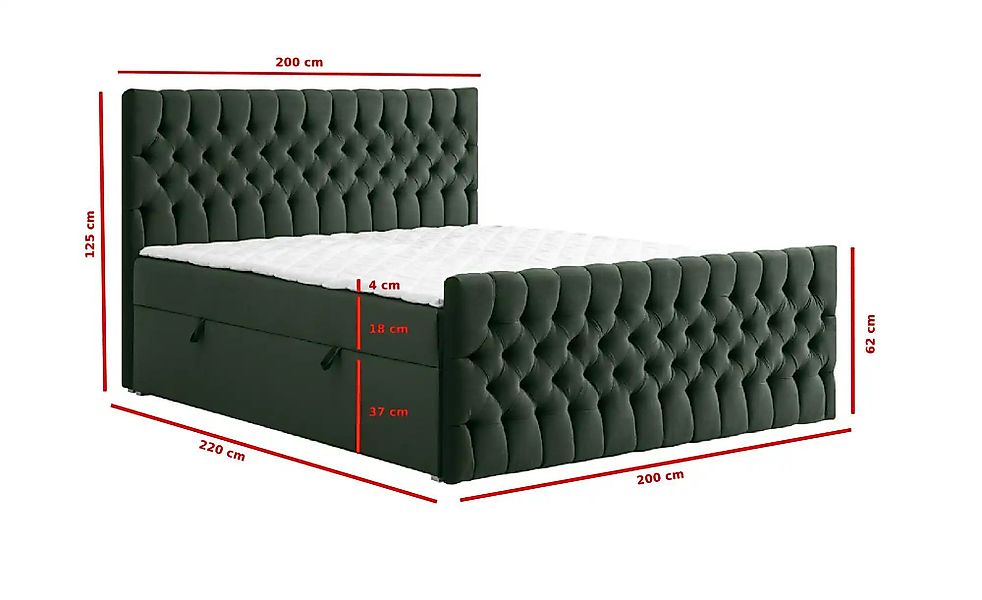 Boxbett mit Bettkasten und Fußteil Belek King ¦ grün Betten > Komfortbetten günstig online kaufen