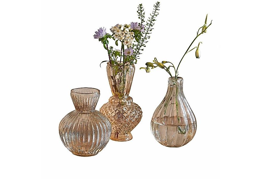 Mirabeau Tischvase Vase 3er Set Faunelle rosé günstig online kaufen