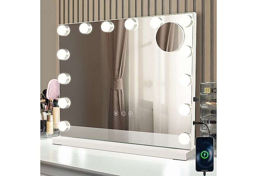 ZMH Schminkspiegel mit Beleuchtung Dimmbar mit 3 Farblichtmodi für Schminkt günstig online kaufen
