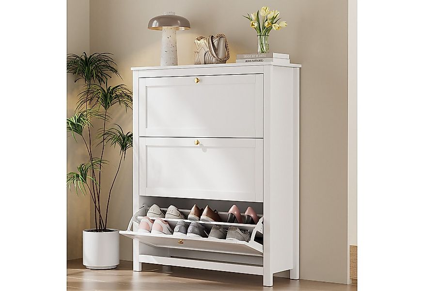 VOWNER Schuhschrank mit 3 Klappen, 6 Fächer, verstellbarer Schuhablage, 90 günstig online kaufen