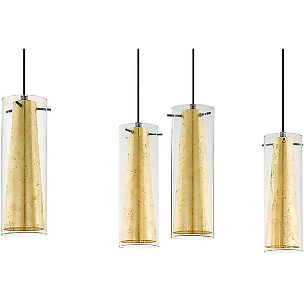EGLO Hängeleuchte »PINTO GOLD«, 4 flammig, Leuchtmittel E27   Leuchtmittel günstig online kaufen