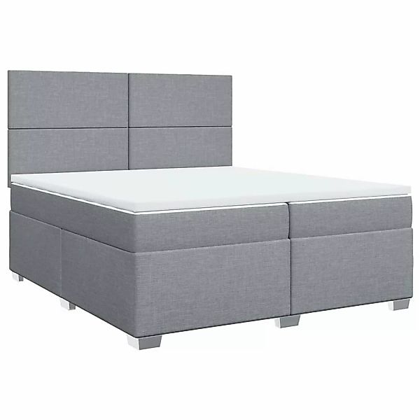vidaXL Boxspringbett mit Matratze Hellgrau 200x200 cm Stoff2106033 günstig online kaufen