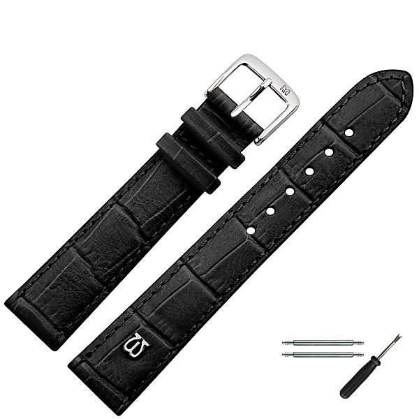 MARBURGER Uhrenarmband 20mm Leder Alligator Prägung günstig online kaufen
