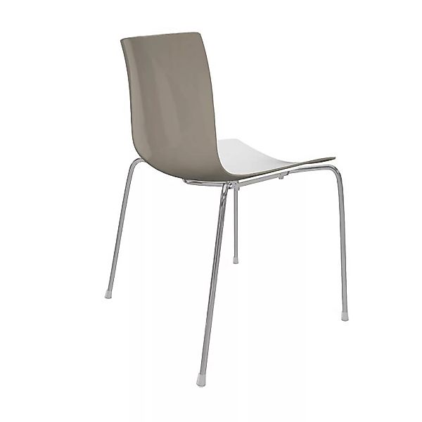 Arper - Catifa 46 0251 Stuhl zweifarbig Gestell Chrom - weiß/taubengrau/Auß günstig online kaufen