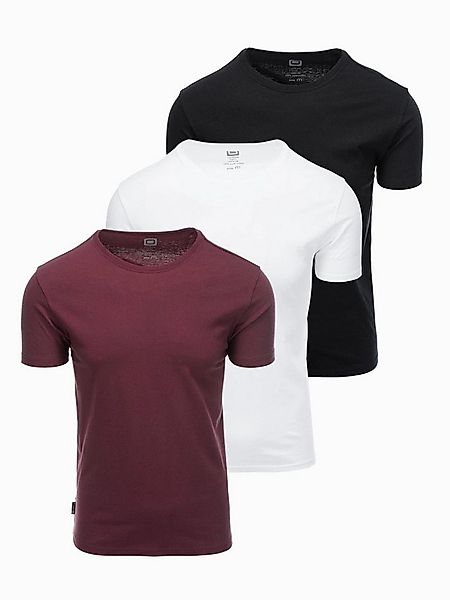 OMBRE T-Shirt BASIC T-Shirt 3erSet für Herren aus Baumwolle mit Rundhalsaus günstig online kaufen