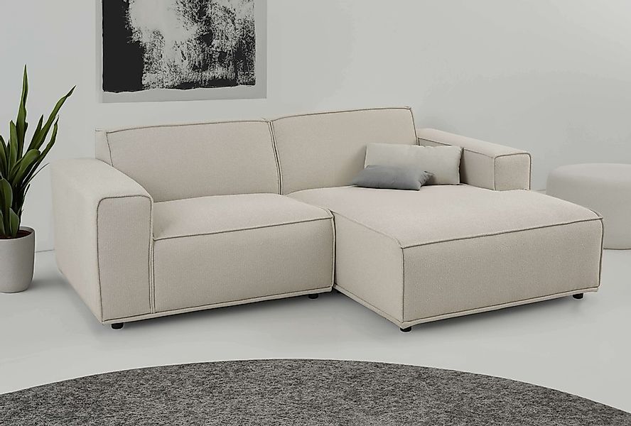 Home affaire Ecksofa "Avelin, 228 cm, L-Form, Chenille, Struktur-Boucle", m günstig online kaufen