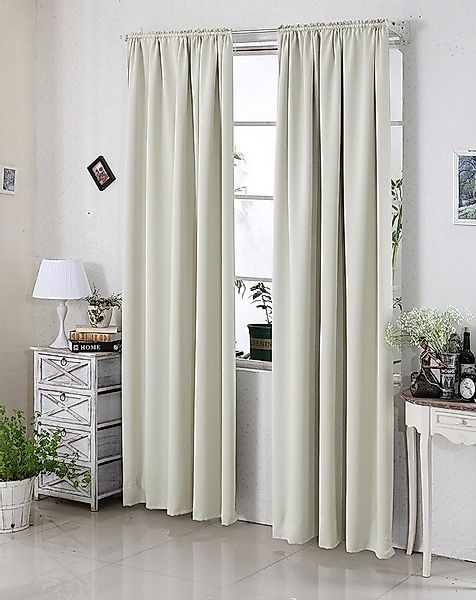 Woltu Gardine (2 St), Kräuselband für Schiene, Thermo-/Verdunklungsvorhang günstig online kaufen