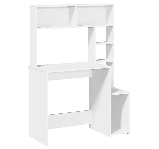 vidaXL Schreibtisch Schreibtisch mit Regal Weiß 100x45x140 cm Holzwerkstoff günstig online kaufen