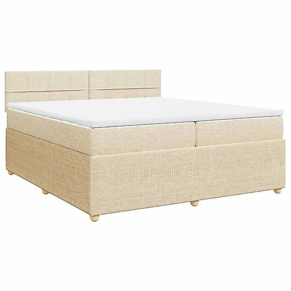 vidaXL Boxspringbett mit Matratze Creme 200x200 cm Stoff 3289868 günstig online kaufen
