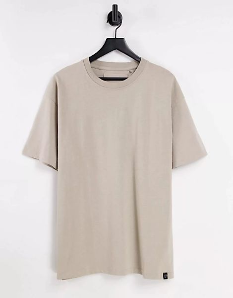 Pull&Bear – Legeres T-Shirt in Beige-Neutral günstig online kaufen