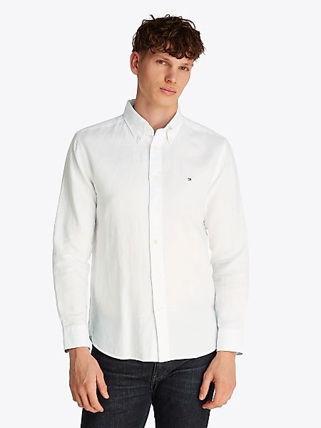Tommy Hilfiger Langarmhemd LINEN BLEND SOLID günstig online kaufen