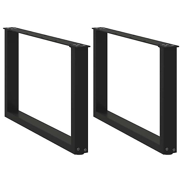 vidaXL Couchtischbeine U-Form 2 Stk Schwarz 60x42-43 cm Stahl 4013160 günstig online kaufen