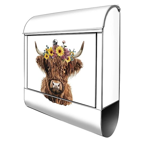 Banjado Design Briefkasten Silber Pulverbeschichtet 39x47x14cm 2 Schlüssel günstig online kaufen