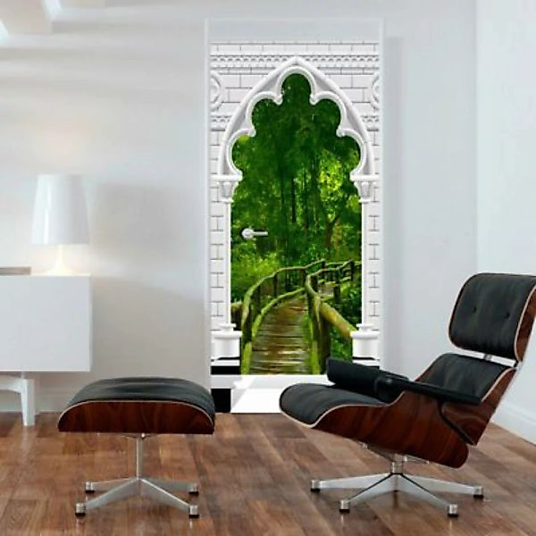 artgeist Türtapete Photo wallpaper - Gothic arch and jungle I mehrfarbig Gr günstig online kaufen