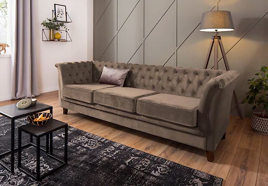 Home affaire Chesterfield-Sofa "Dover", aufwändige Knopfheftung in Chesterf günstig online kaufen