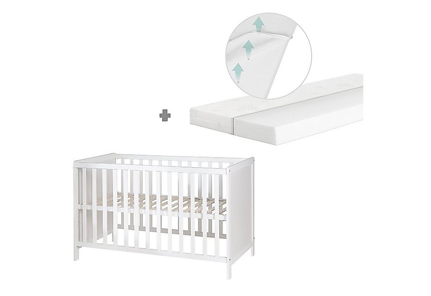 roba® Beistellbett taupe oder weiß, Gitterbett inkl. Matratze und Lattenros günstig online kaufen