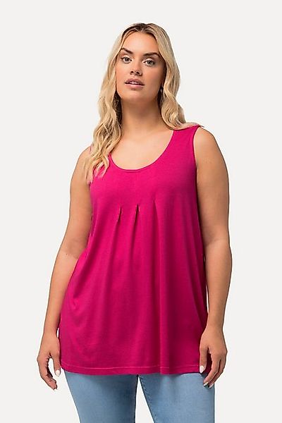 Ulla Popken T-Shirt Top Zierfalten A-Linie Rundhals ärmellos Modal günstig online kaufen