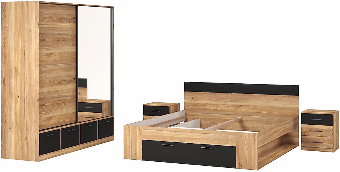 Home affaire Schlafzimmer-Set "Faweza,Set 4-St(Bett 180 cm, 2xNako, Schwebe günstig online kaufen