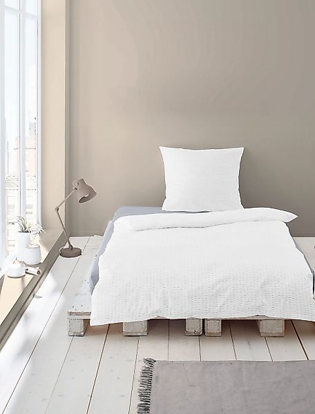 BIERBAUM Bettwäsche »4134«, Premium Mako-Satin Seersucker, 100 % Baumwolle, günstig online kaufen