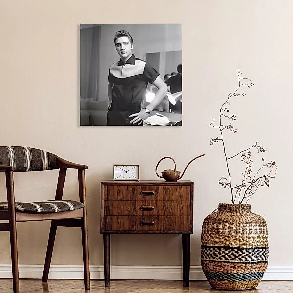 queence Acrylglasbild "Elvis Presley", Schwarz-Weiß-Mann-Stars-Portrait-Fot günstig online kaufen