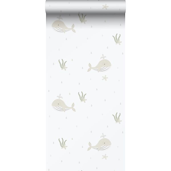 Sanders & Sanders Tapete Walen Beige und Weiß 53 cm x 10.05 m günstig online kaufen