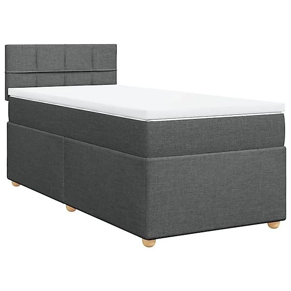 vidaXL Boxspringbett mit Matratze Dunkelgrau 90x200 cm Stoff 3286564 günstig online kaufen