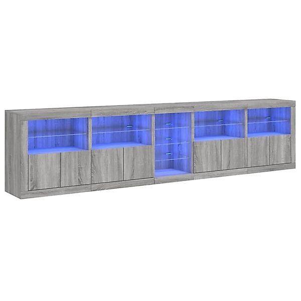 vidaXL Sideboard mit LED-Leuchten Grau Sonoma 283x37x67 cm 3209028 günstig online kaufen