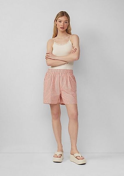 QS Shorts Baumwoll-Streifenshorts mit Elastikbund günstig online kaufen