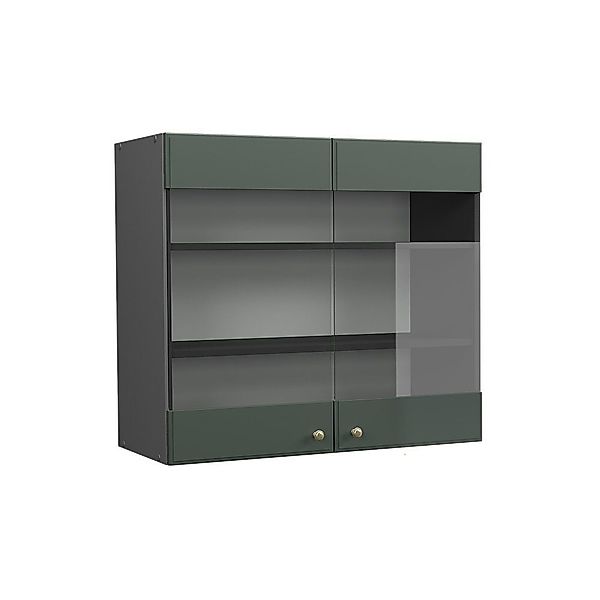Vicco Glashängeschrank Fame-Line, Grün-Gold Landhaus/Anthrazit, 80 günstig online kaufen
