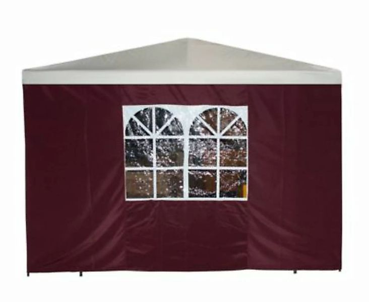 DEGAMO® Seitenplane Pavillon, 3x1,9 Meter, Polyester bordeaux mit Fenster r günstig online kaufen