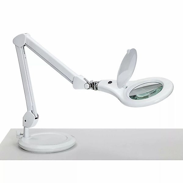 LED-Arbeitsplatzleuchte MAULmakro, weiß, 46 cm, Standfuß günstig online kaufen