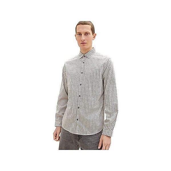 TOM TAILOR Rundhalsshirt Langarm Freizeithemd für Herren in weiß (1-tlg., k günstig online kaufen