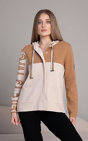 Passioni Kapuzenstrickjacke Sweatjacke im Color Block-Design günstig online kaufen